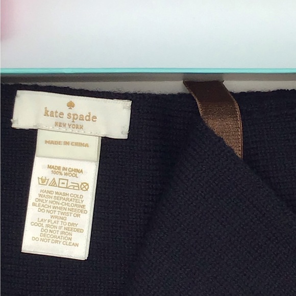 KATE SPADE OWL SCARF NWOT COLOR BLACK - Picture 8 of 9